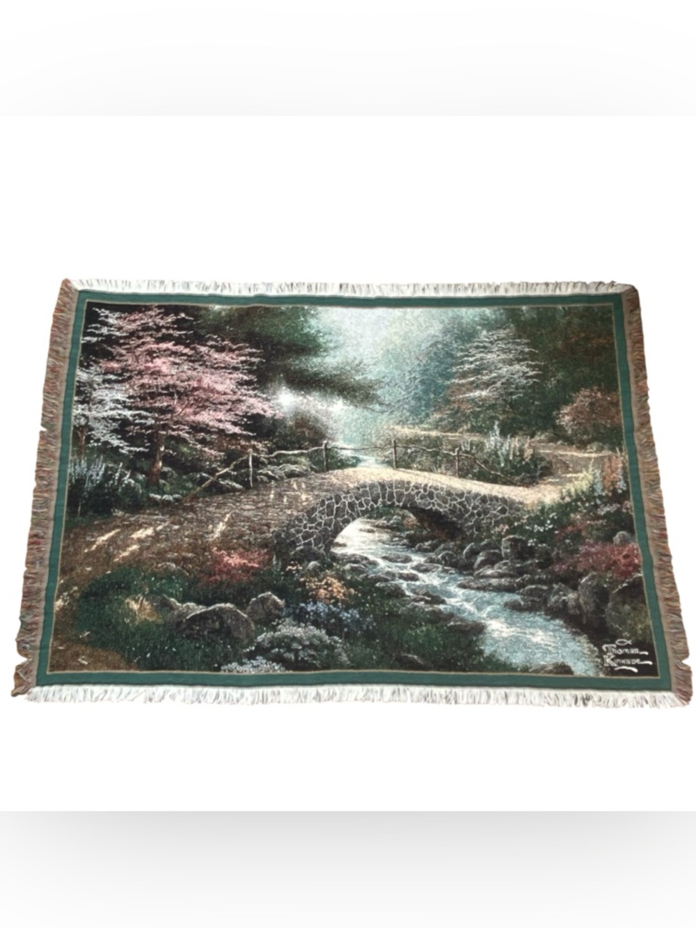 Vintage Thomas Kinkade Tapestry Throw